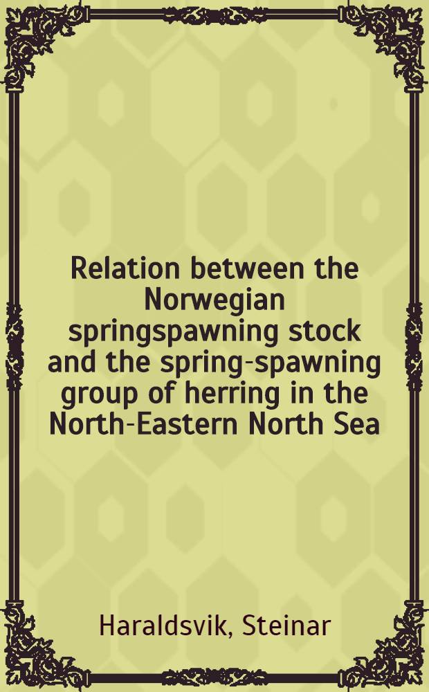 Relation between the Norwegian springspawning stock and the spring-spawning group of herring in the North-Eastern North Sea