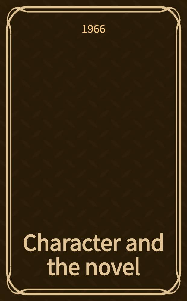 Character and the novel