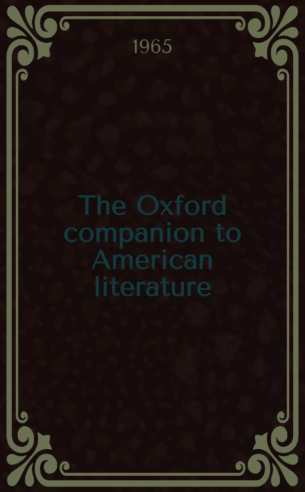 The Oxford companion to American literature