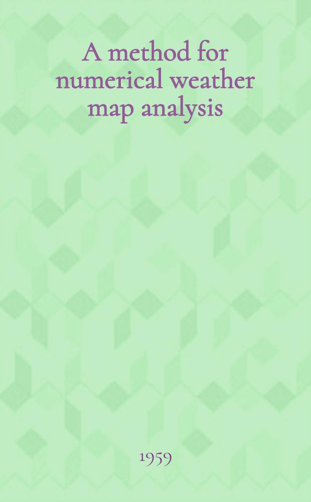 A method for numerical weather map analysis