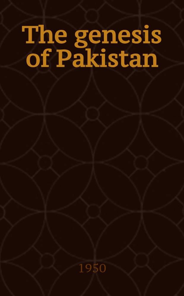 The genesis of Pakistan