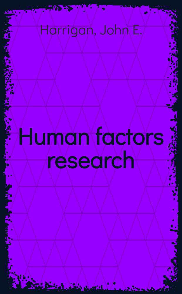 Human factors research : Methods a. applications for architects a. interior designers