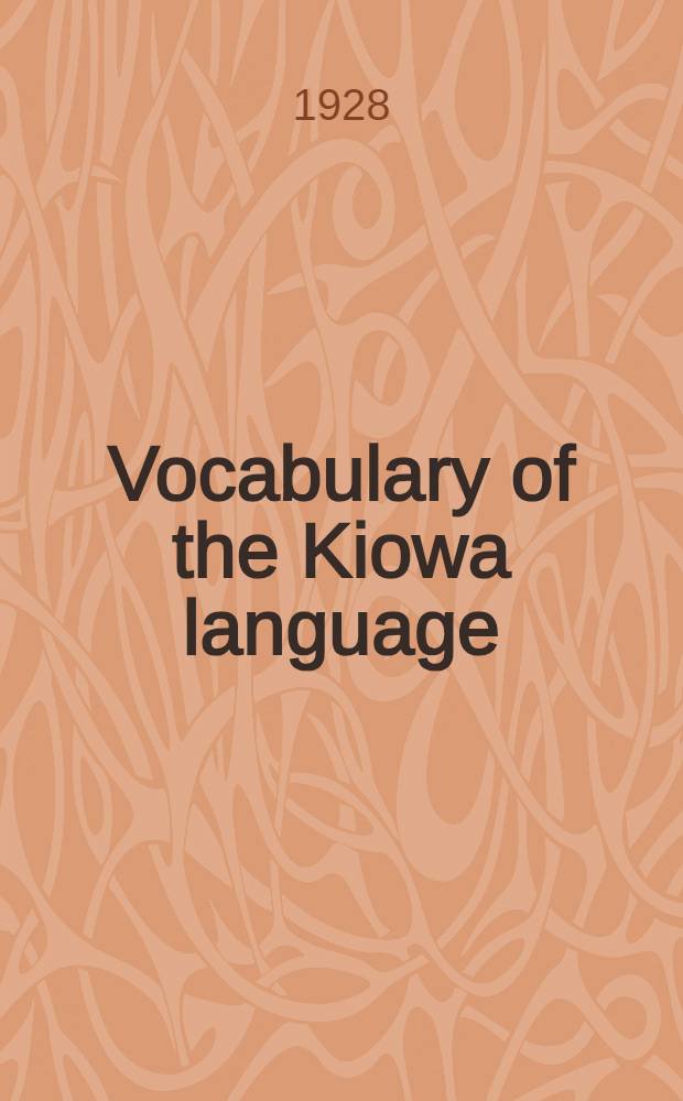Vocabulary of the Kiowa language