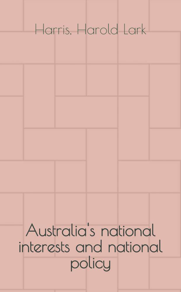 Australia's national interests and national policy