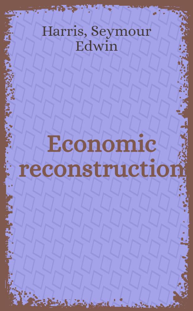 Economic reconstruction
