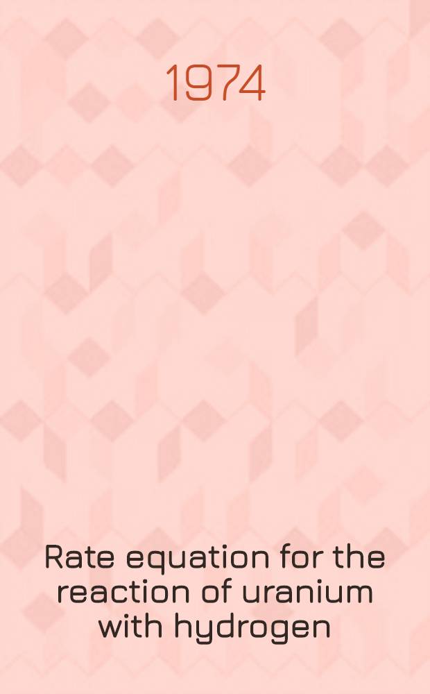 Rate equation for the reaction of uranium with hydrogen