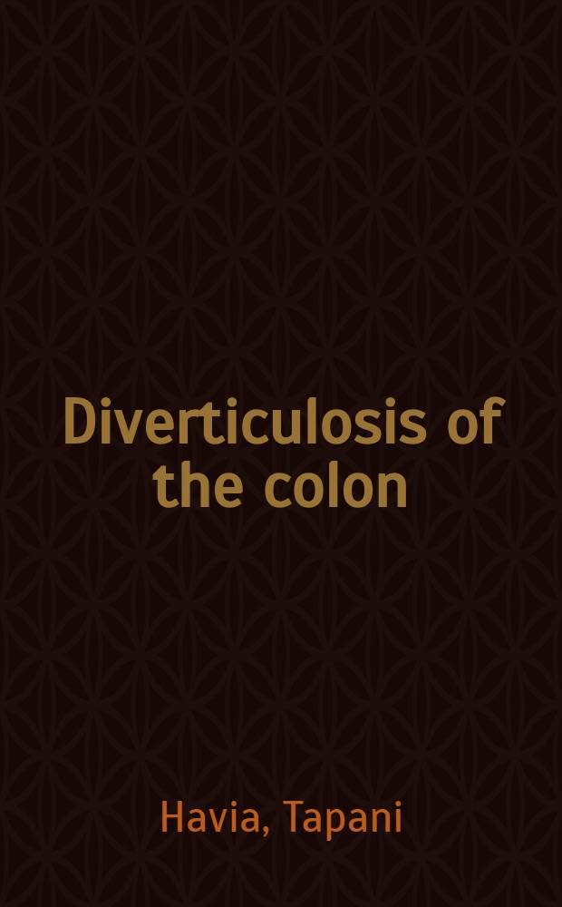 Diverticulosis of the colon : A clinical and histological study