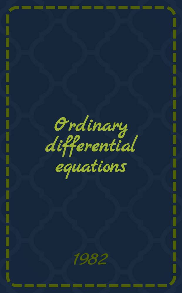 Ordinary differential equations