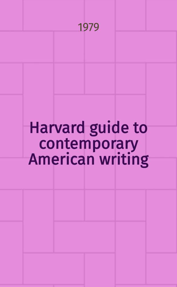 Harvard guide to contemporary American writing