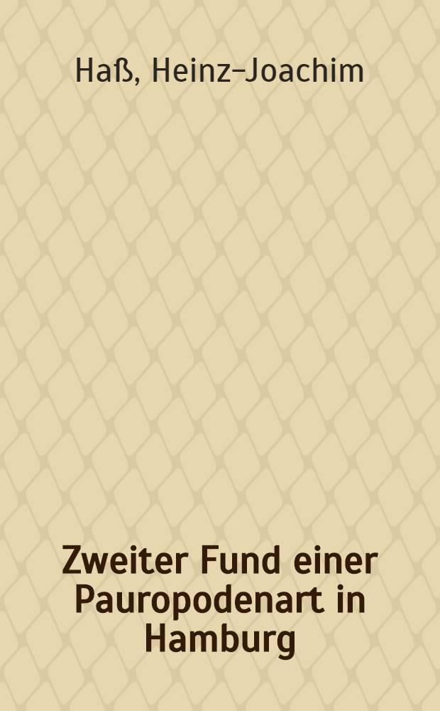 Zweiter Fund einer Pauropodenart in Hamburg