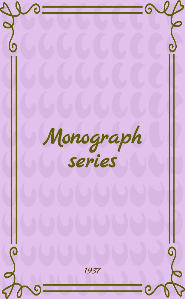 Monograph series
