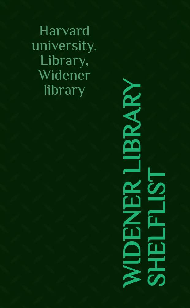 Widener library shelflist