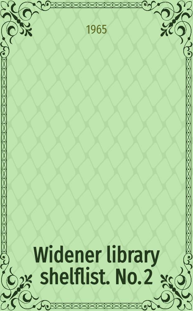 Widener library shelflist. No. 2 : Africa