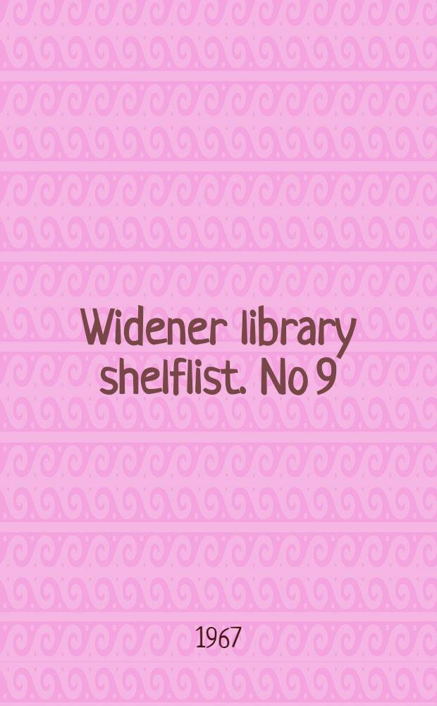 Widener library shelflist. [No] 9 : American history