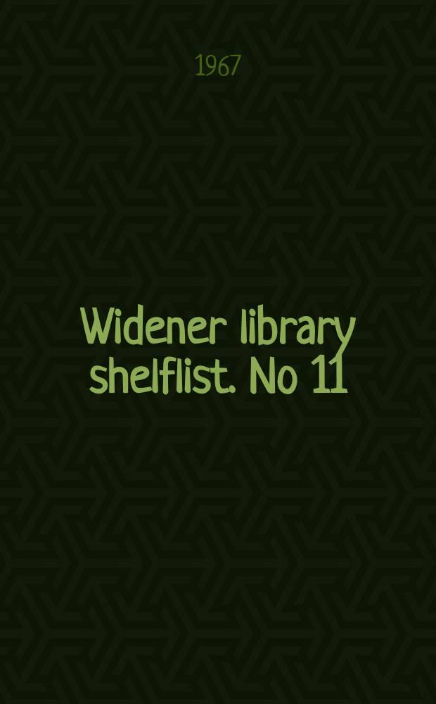 Widener library shelflist. [No] 11 : American history