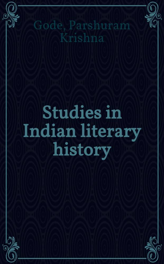 Studies in Indian literary history