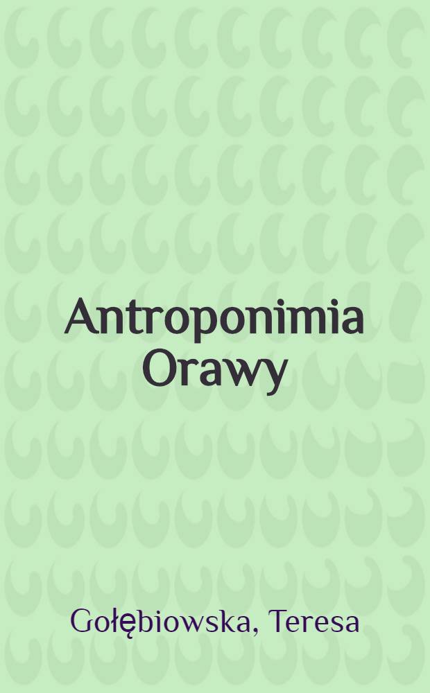 Antroponimia Orawy