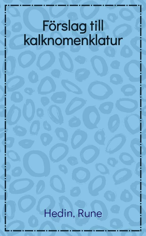 Förslag till kalknomenklatur
