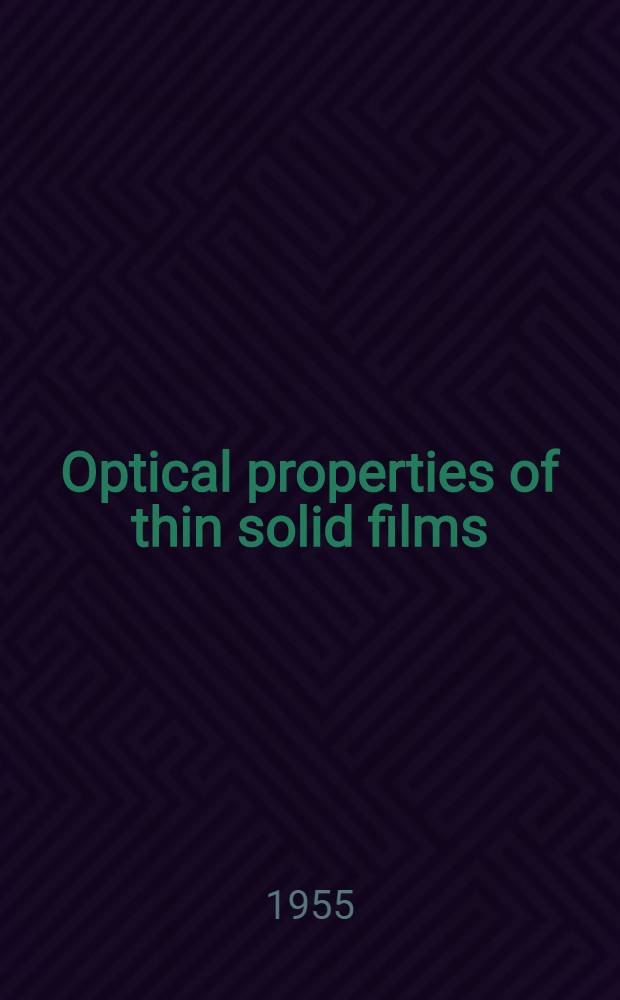 Optical properties of thin solid films