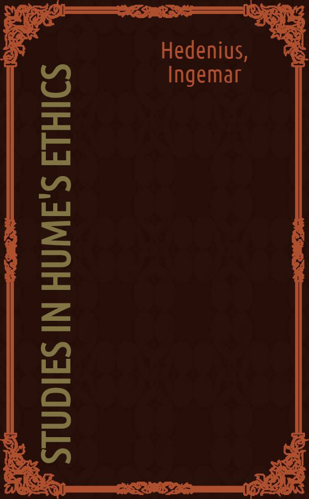 Studies in Hume's ethics