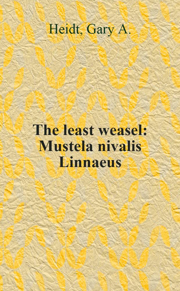 The least weasel : Mustela nivalis Linnaeus : Developmental biology in comparison with other North American Mustela