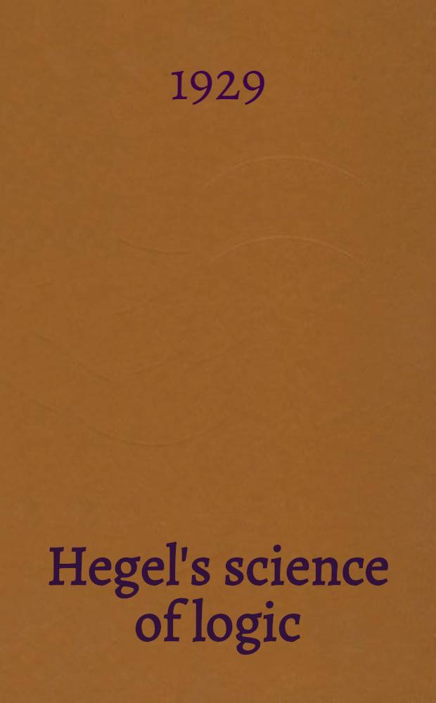 Hegel's science of logic