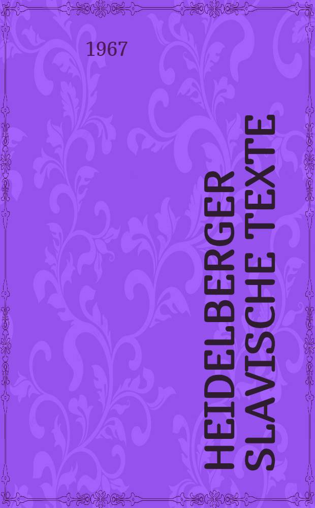 Heidelberger slavische Texte