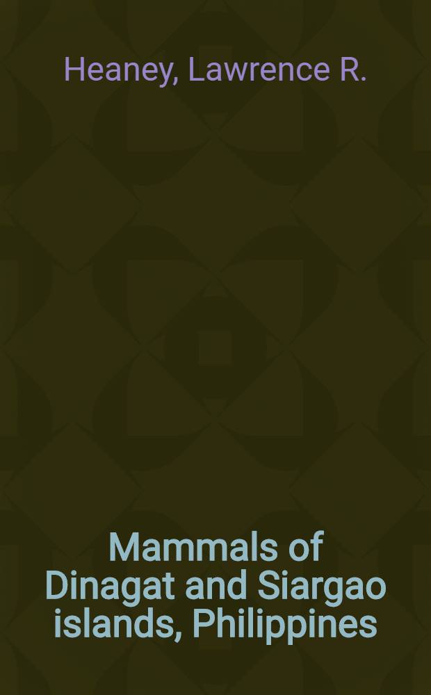 Mammals of Dinagat and Siargao islands, Philippines