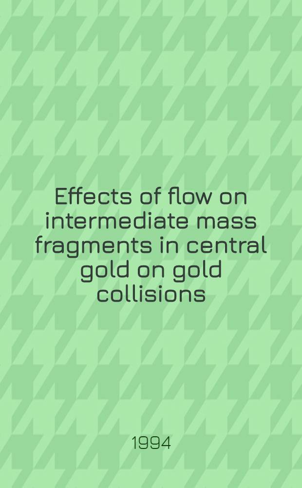 Effects of flow on intermediate mass fragments in central gold on gold collisions