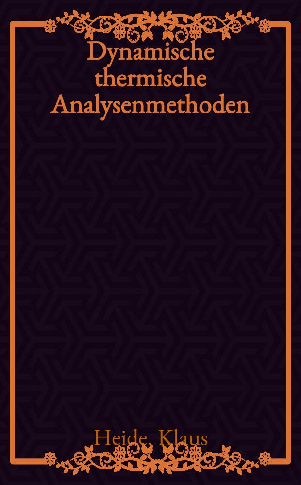 Dynamische thermische Analysenmethoden
