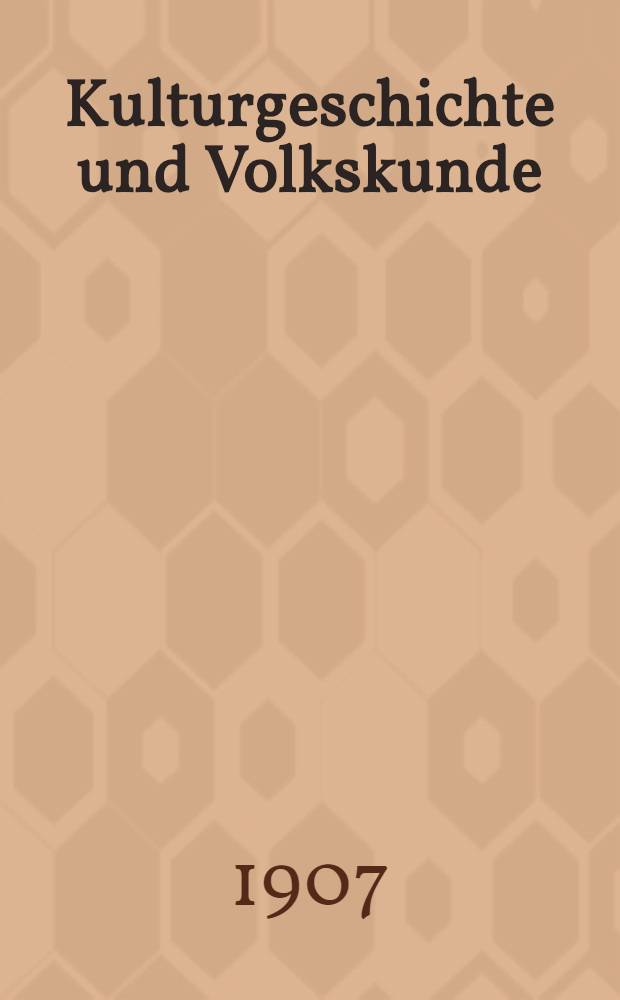 Kulturgeschichte und Volkskunde (Folklore) der Schweiz. H. 1 : Aberglaube, geheime Wissenschaften, Wundersucht
