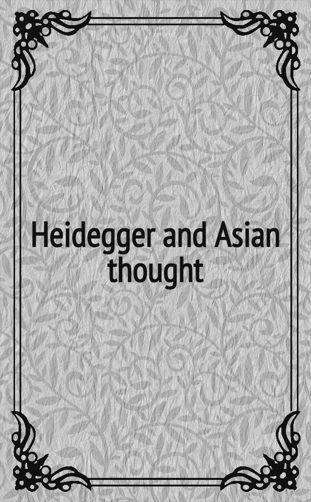 Heidegger and Asian thought