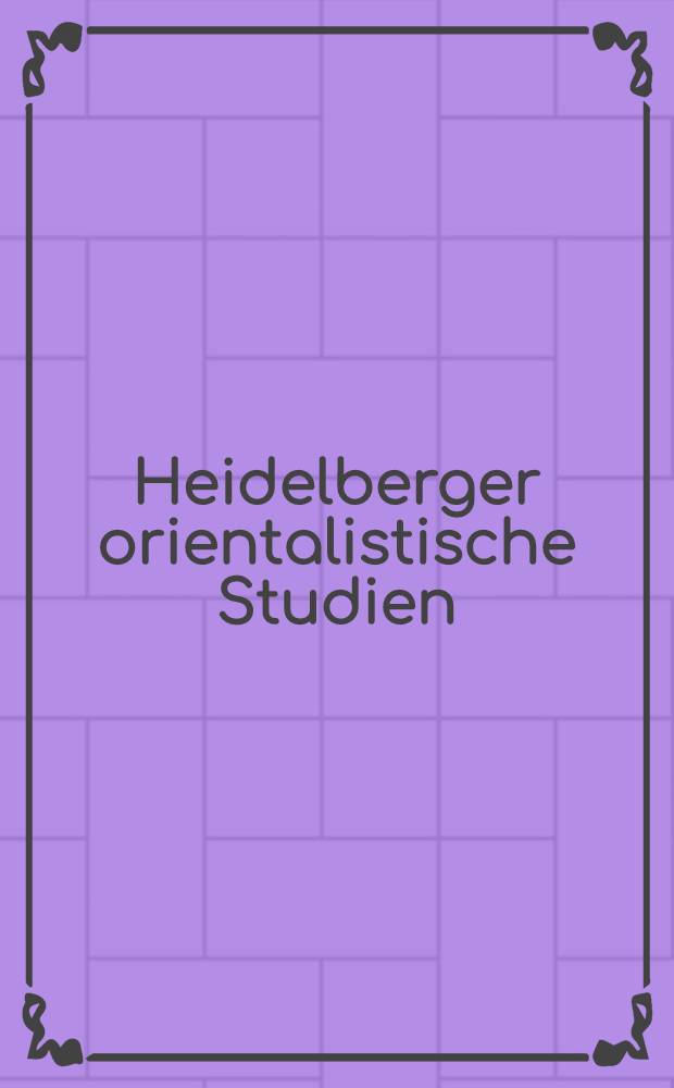 Heidelberger orientalistische Studien