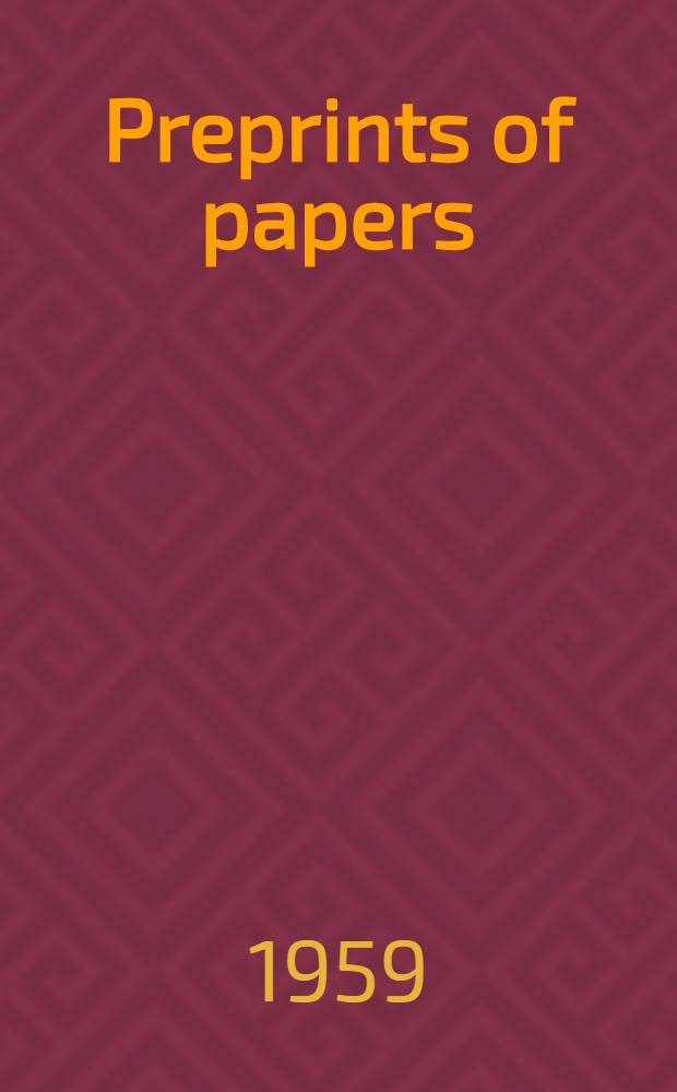 Preprints of papers