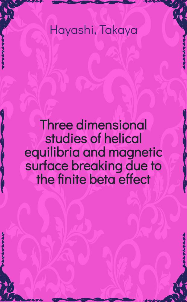 Three dimensional studies of helical equilibria and magnetic surface breaking due to the finite beta effect
