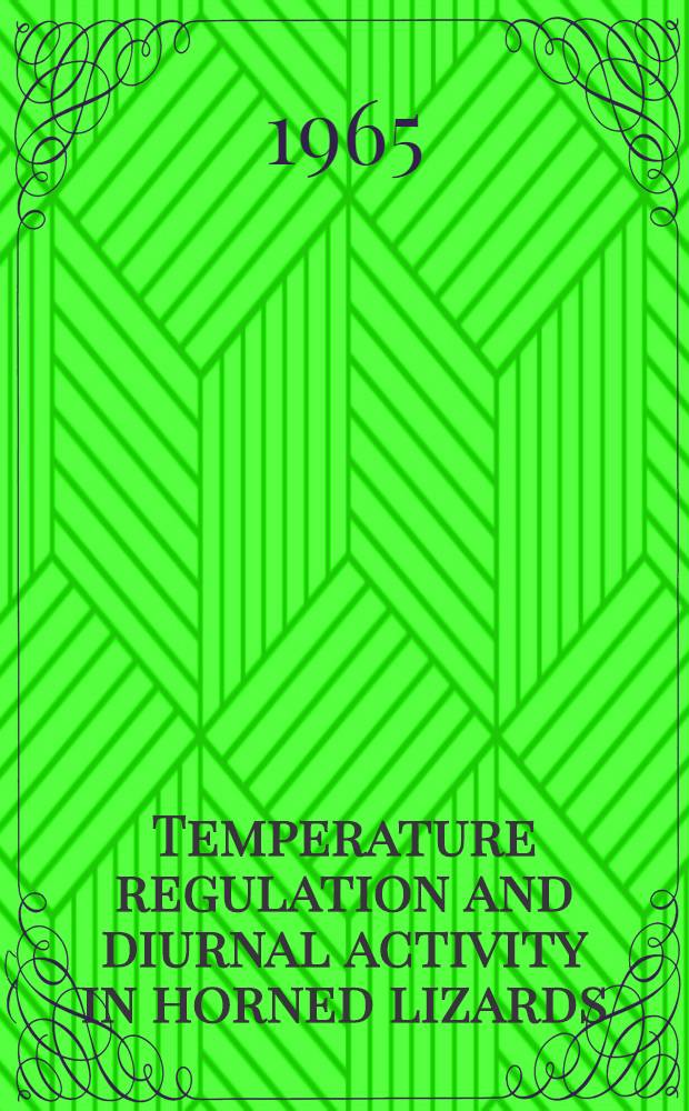 Temperature regulation and diurnal activity in horned lizards