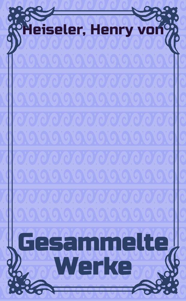 Gesammelte Werke