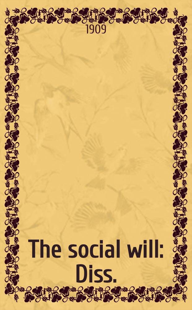 The social will : Diss.
