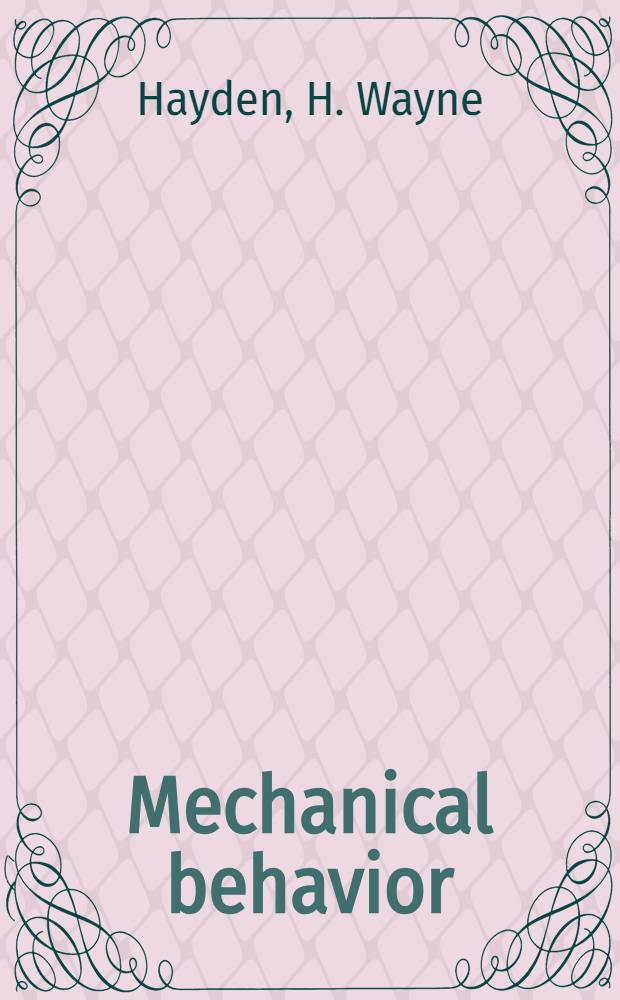 Mechanical behavior