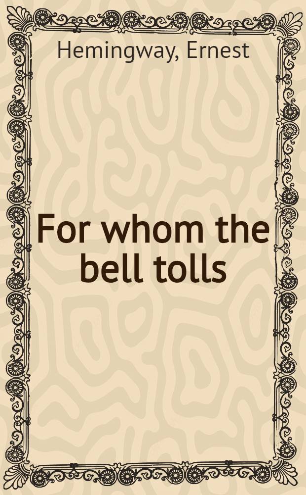 For whom the bell tolls