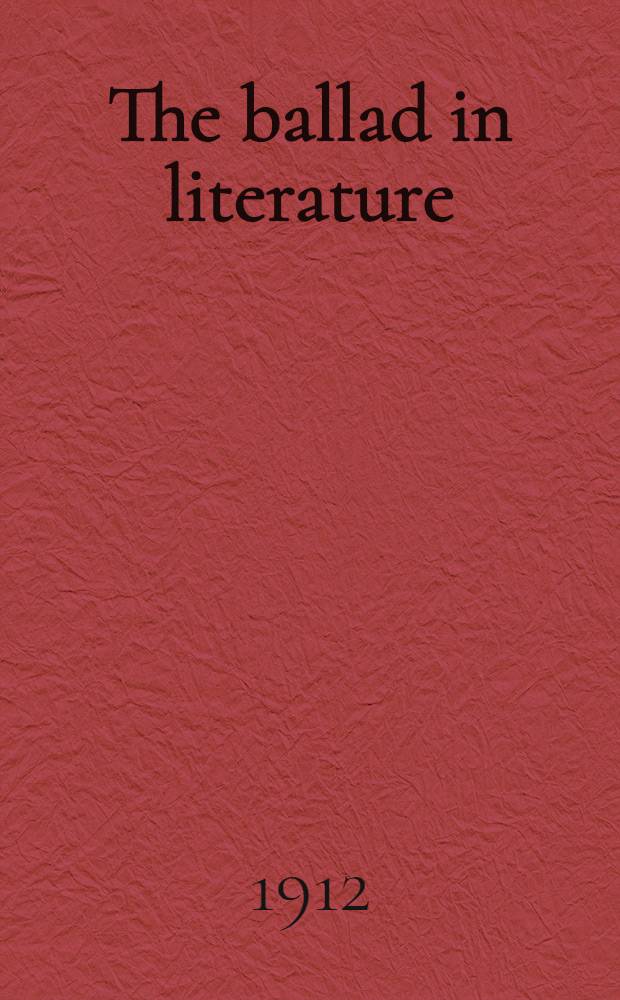 The ballad in literature