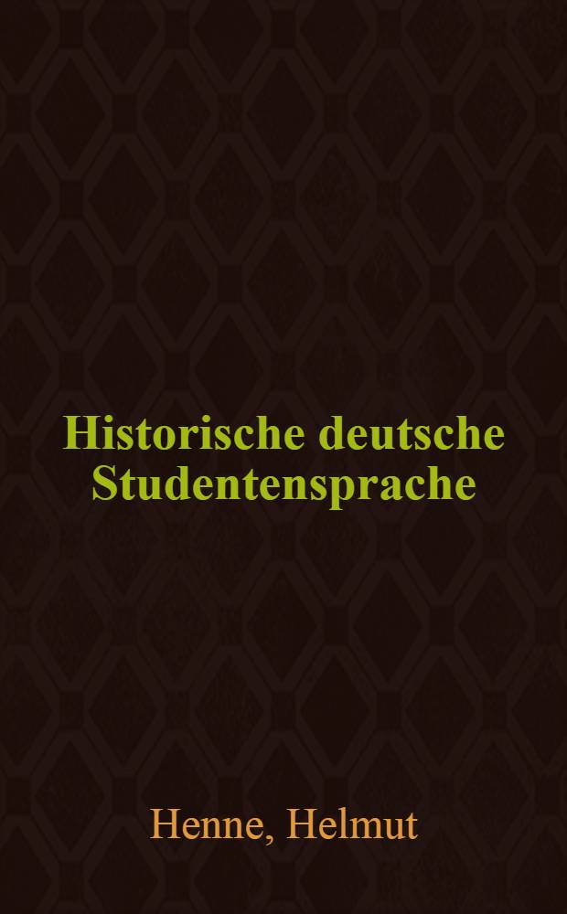 Historische deutsche Studentensprache