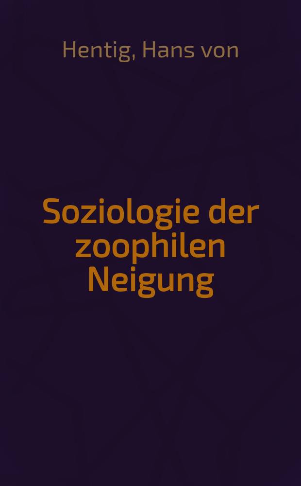 Soziologie der zoophilen Neigung