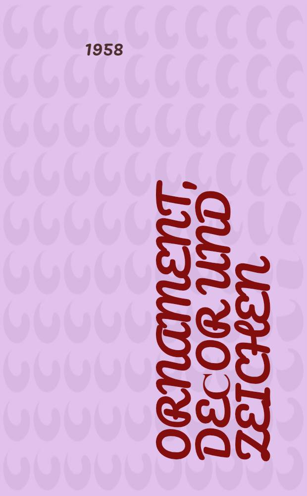 Ornament, Deсor und Zeichen : Album