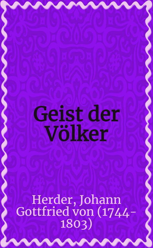 Geist der Völker