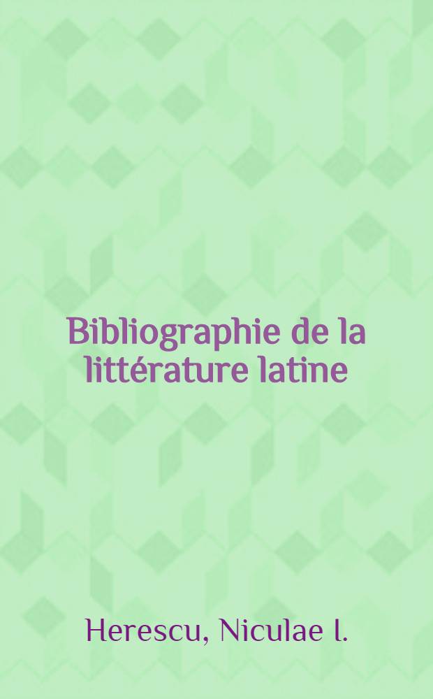 Bibliographie de la littérature latine