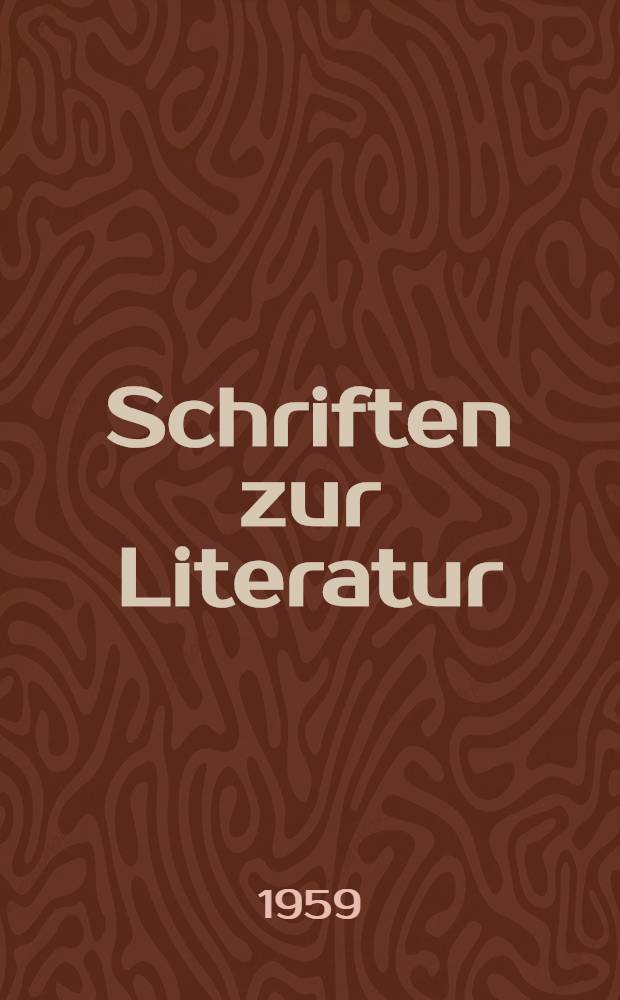Schriften zur Literatur