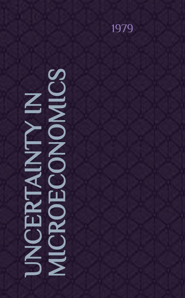 Uncertainty in microeconomics