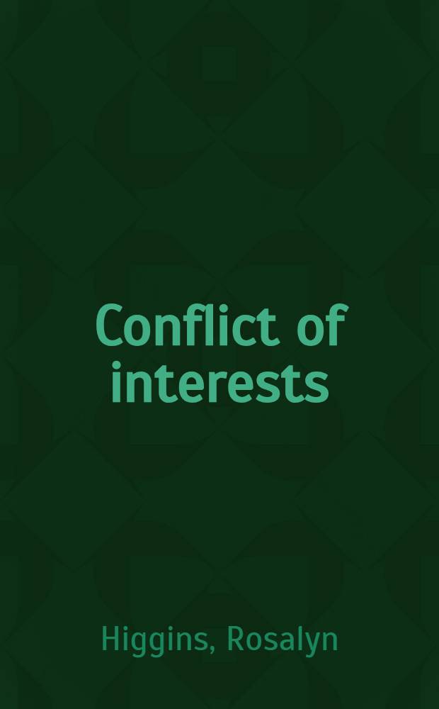 Conflict of interests : International law in a divided world