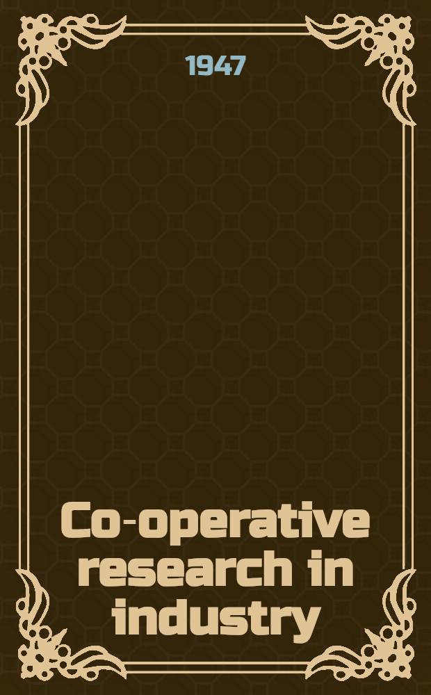 Co-operative research in industry